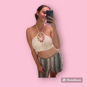 Handmade crochet pot leaf top. Made to order 100% Turkish cotton. S M L XL XXL